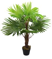 Künstliche Fächerpalme 90 cm mit 9 Palmenwedel Kunstpalme Kunstpflanze Palme 