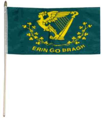 12x18 12''x18'' Wholesale Lot of 6 Erin Go Bragh Irish Ireland Stick Flag