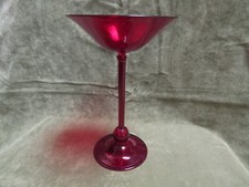 Vintage Venini Cappelin Red Art Glass Tall Taza Compote Dish 1920's Italy