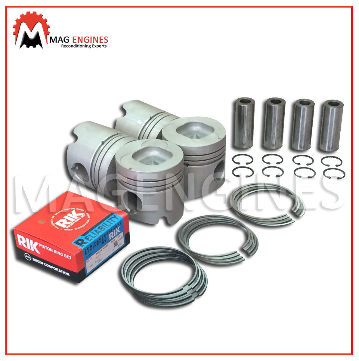 ロディオ 4jb1 エンジン用 大メタル、スラスト、ピストンリングセット ENGINE REBUILD KIT ISUZU 4JB1 (PISTONS RINGS BEARINGS LINERS