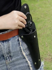 waist Bag belt pocket tailor scissors tool holder pouch Cow Leather black W38