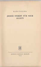 Hans Fallada Jeder stirbt für sich allein 1947 ERTSAUSGABE Selten