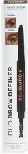 Makeup Revolution Duo Brow Definer Pencil & Brush 0.25g New & Boxed - Dark Brown