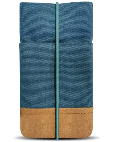 Moin Padded Canvas Phone Sleeve with Rubber Closure - Handmade Phone Case - Picture 7 of 8