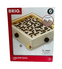 BRIO Labyrinth Game 34000 Wood Tilt Puzzle with Box & 2 Balls – Complete