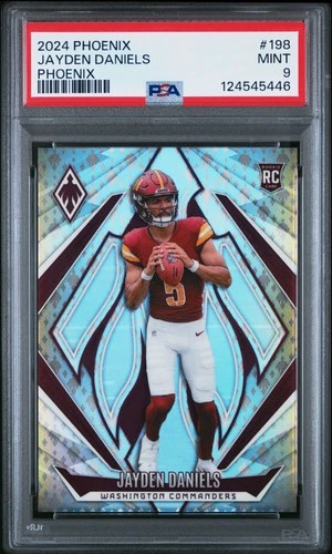 2024 PANINI PHOENIX PHOENIX #198 JAYDEN DANIELS ROOKIE RC 385/399 PSA 9