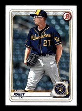 AARON ASHBY ⚾ 2020 Bowman Draft #BD-186 Milwaukee Brewers