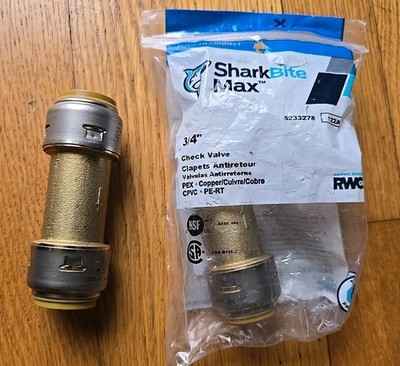 Lot of 2 Sharkbite Max 3/4'' Check Valve Push-To-Connect UR2016 - NEW 