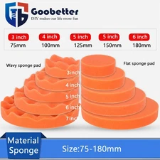 Car Polishing Sponge Pad Buffing Buffer Pads Waxing Hook and Loop Back 75-180mm