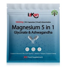 Magnesium Glycinate 5 in 1 Supplement 1800mg as Bisglycinate Citrate & Malate 1.07 per thousand milligrams