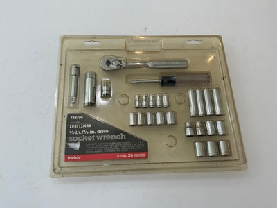#ad #ad 26pc.Vintage Craftsman 34706 metric 4 15mm Socket Set USA Tools Lightly Used $35.00