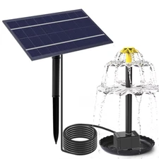 Solar Fountain Pump for Bird Bath with 9 Nozzles Solar Powered Water Fountain Pu