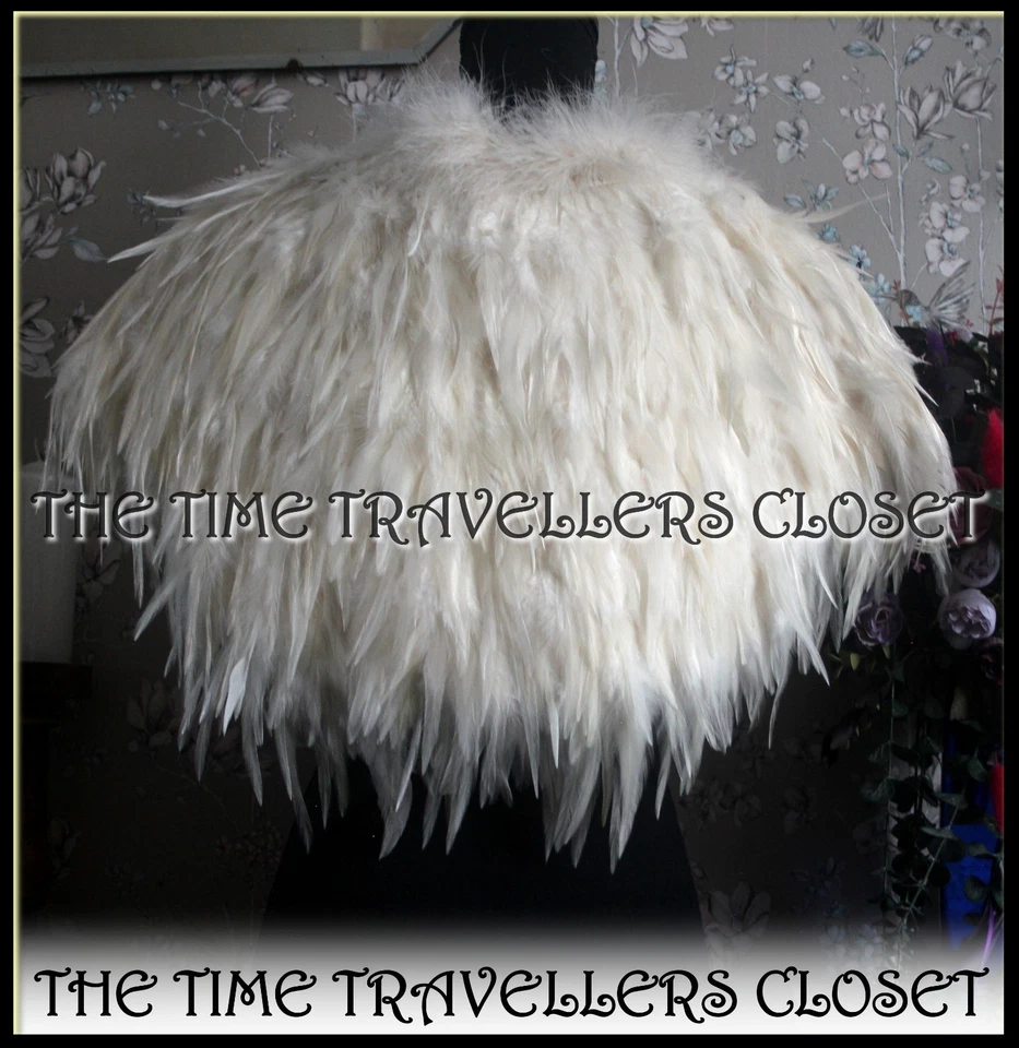 NEW BIBA Lottie Ivory Feather Cape Shawl Bolero Wedding Festival Party Free Size - Image 4 of 4