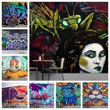 3D Graffiti Animal Color Self-adhesive Wallpaper Removable Wallpaper Wall Mural