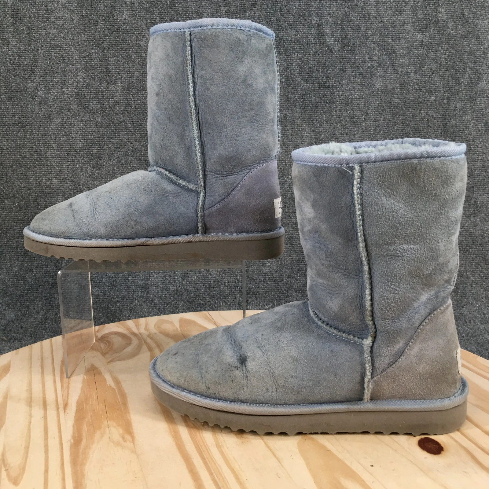 UGG Australia Boots Womens 8 Classic Short Winter Snow Boot 5825 Blue Leather