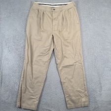 Polo Ralph Lauren Andrew Pant Mens 36x32 Khaki Pleated 100 Cotton Trousers