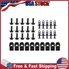 35Pcs Engine Under Cover Splash Shield Guard Body Bolts U-nut Clips-M6 For Car