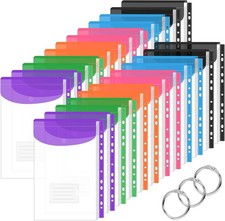 24 Pack Binder Folders with Pockets 11 Holes Expandable Dividers for 2/3/4 Ring