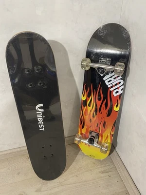 UNIBEST Skateboard Deck Funboard Holzboard 80x20cm Ahornholz Kinder