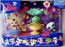 LITTLEST PET SHOP Tricks 'n Talents Show 2008 Bunny #1019 Frog #1020 Panda #1021