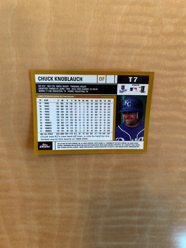2002 TOPPS TRADED & ROOKIES CHROME REFRACTOR #T7 CHUCK KNOBLAUCH!! $1 SHIPPING!! - Picture 2 of 2