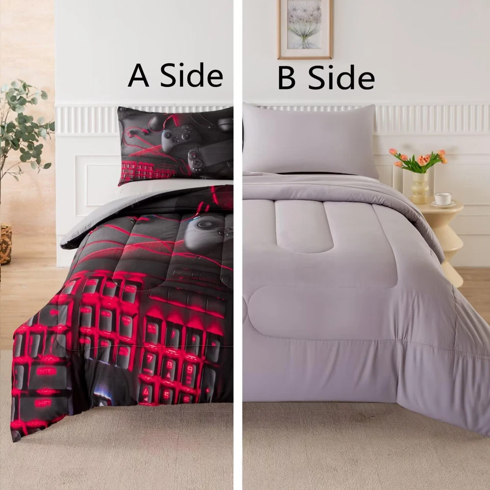 Gaming Comforter for Boys Teens,Game Bedding Sets Full,Gamer Comforter Set,Vi... - Image 4 of 4