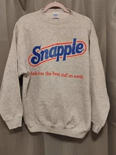 Vintage 90’s Snapple Tultex Sweatshirt Snapple Iced Tea Crewneck Grey XL