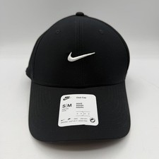 Nike Dri Fit Club Hat Cap Sz S/M Black Unisex Structured Swoosh FV5563-010