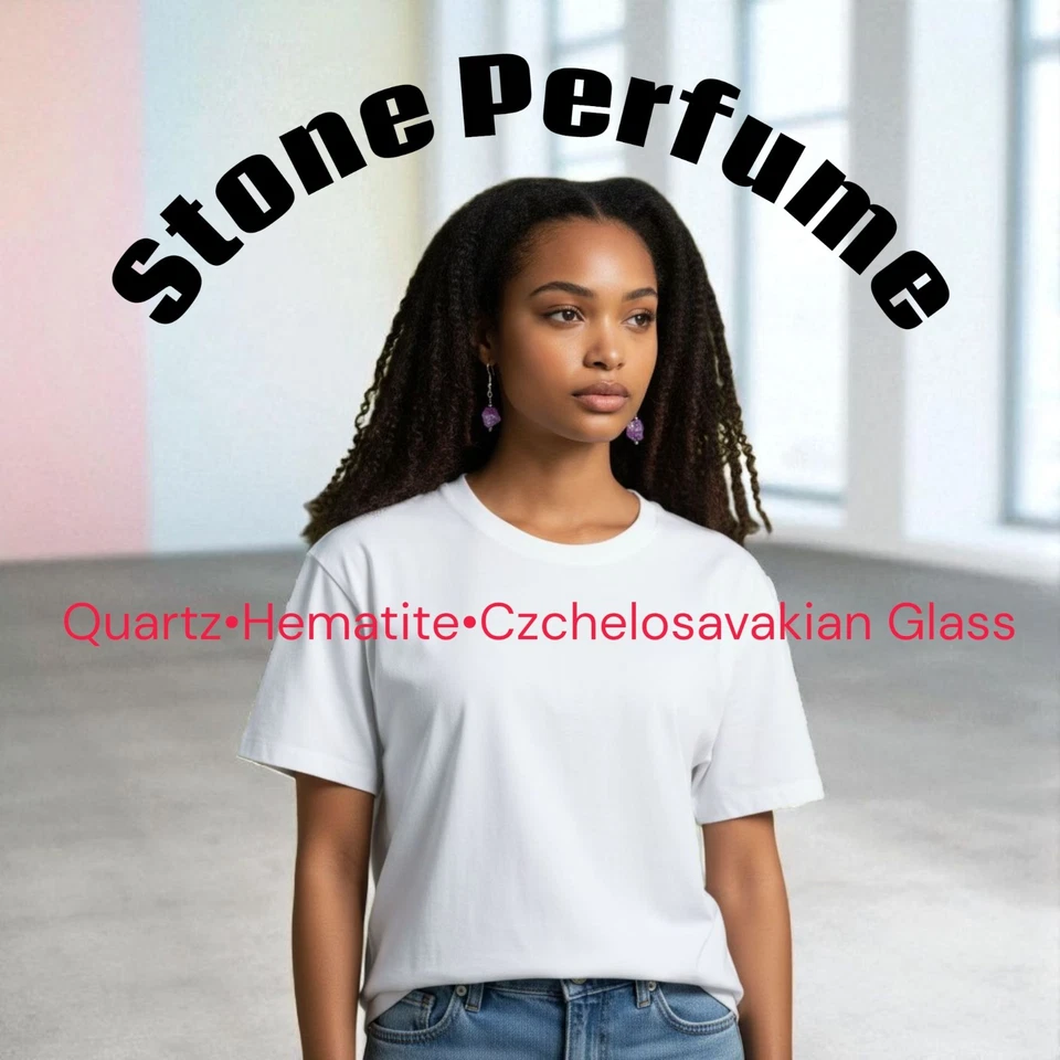 Серьги ручной работы с кварцем, гематитом, чешским стеклом. Крючок из нержавеющей стали. - Изображение 3 из 4