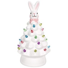 Easter Decorations for Home - Light up Easter Bunny Decor, Cute Ceramic Easte...