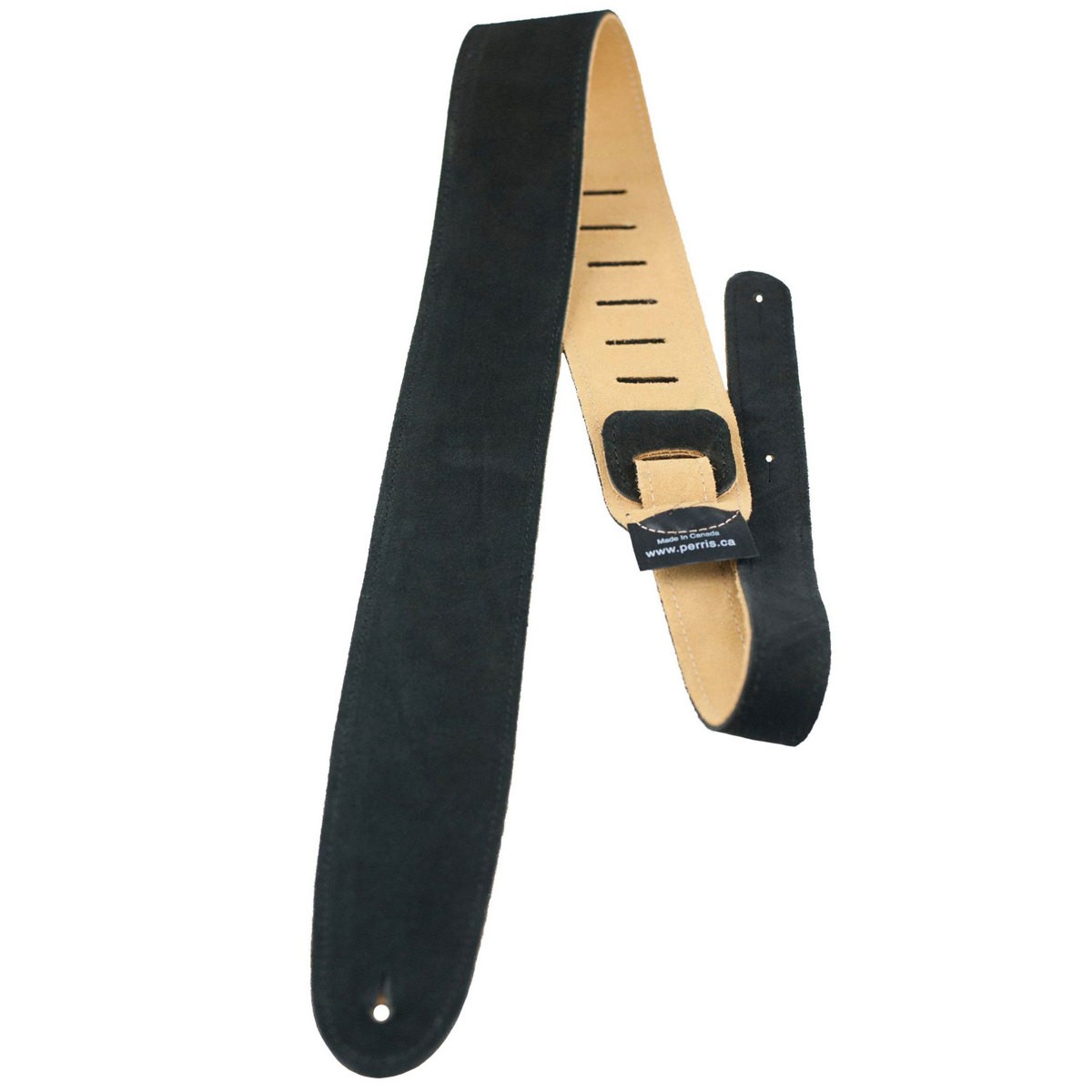 Гитарный ремешок из мягкой замши Perris Leathers P25S шириной 2,5 см, черный #202