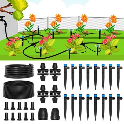 Drip Irrigation System 79FT 1/4'' Tube + 16FT Main Tube - Water Efficient Kit