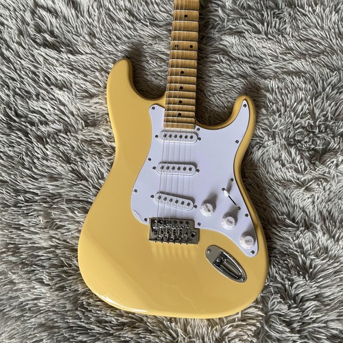 ST Electric Guitar Yellow Body 6 String Maple Fretboard SSS Pickups 22 ...