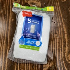 Hanes Boys' Tanks 5-Pack Ultimate Value Lightweight cotton Tag-free - White