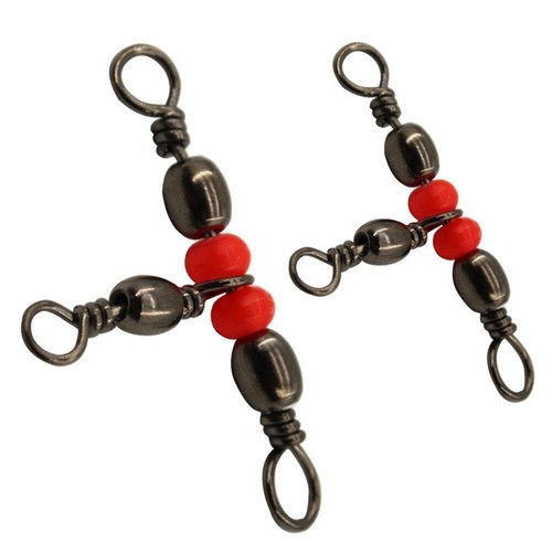 T-Turn 3 Way Fishing Swivel Brass Barrel Triple Swivel Cross Line Connector - Picture 12 of 35
