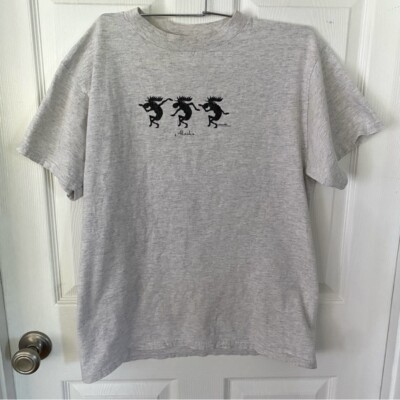 Nancy Halter Suttons Vintage 90s Alaska T-shirt Dancing Moose Men s M 
