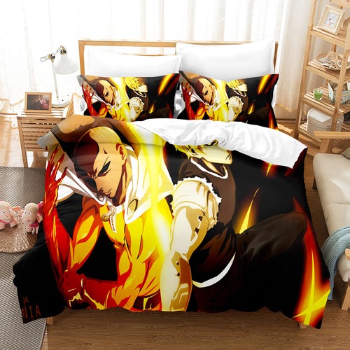 Anime One Punch Man Duvet Cover Sets Pillowcase Bedding Set Home Textile Gift - Picture 27 of 36