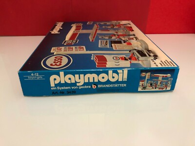 Poubelle Blanche Playmobil Vintage - Station Essence ESSO Set 3439 De 1981 - Occasion Bon état