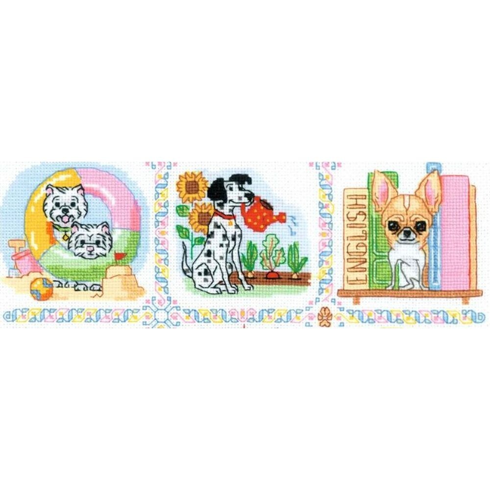 Kit point de croix compté broderie RIOLIS 2245 tableau chien toile aida - 4