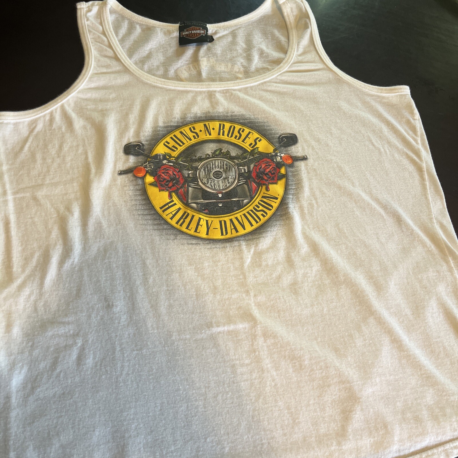 Harley Davidson Women’s Guns N Roses Tank Top White C… Gem