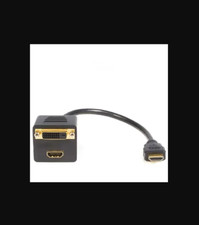 StarTech HDMISPL1DH HDMI Splitter Cable, HDMI to HDMI, DVI-D, M/F, 1 ft