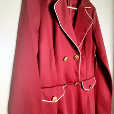 Burgundy Size Large tuxedo dress red Stretch Pencil Women's Midi Gold