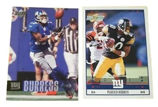 (2) PLAXICO BURRESS Football Cards 2005 Score #232 & 2006 Upper Deck #128 GIANTS