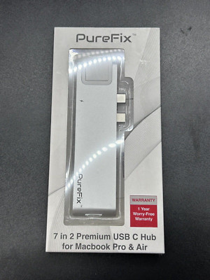PureFix 7-in-2 Premium USB-C Hub | MacBook Pro | MacBook Air | Gray | GN29L