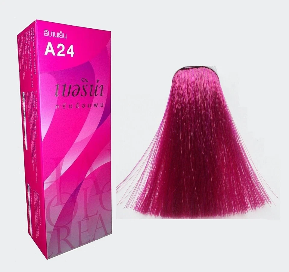 4 x TINTE PARA EL CABELLO BERINA A24 COLOR MAGENTA Estilo Moda COLOR PERMANENTE CREMA Foto 2 de 4