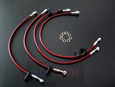 Stainless Steel Brake Line for 92-95 Honda Civic w/rear disc EG Front Rear Red