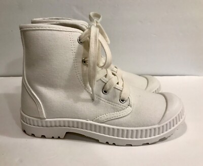 SO Sonoma Dragonfruit White Canvas Ankle Combat Boots Shoes