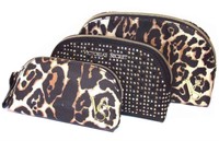 Victoria's Secret Trio Cosmetic Bag Set Leopard Black Stud on sale Victoria's Secret Trio Cosmetic Bag Set Leopard Black Stud on sale