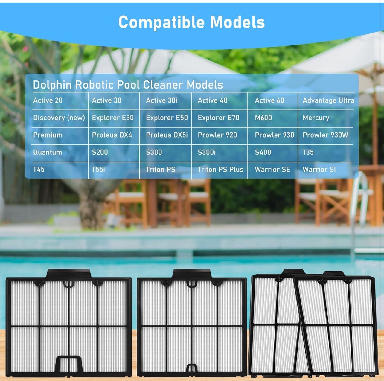 4x Ersatzfilter Für Dolphin Poolroboter - Ultrafein Für Active 20/30/M600