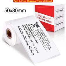 10Roll 50*80mm Sticker Label Adhesive Tag Paper for Phomemo M110/M220 Printer